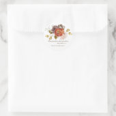 Verbrande Sinaasappel Blush Bloemen Christelijk Bi Ronde Sticker (Tas)