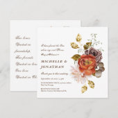 Verbrande Sinaasappel Blush Goud Bloemen Christeli Kaart (Voorkant / Achterkant)