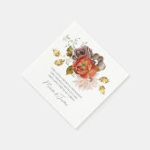 Verbrande Sinaasappel Blush Goud Bloemen Christeli Servet (Hoek)
