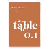 Verbrande Sinaasappel Boho Retro 70s bruiloft Kaart (Voorkant)