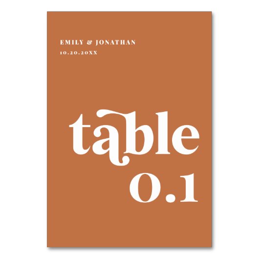 Verbrande Sinaasappel Boho Retro 70s bruiloft Kaart (Voorkant)