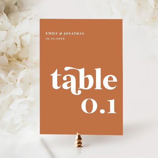 Verbrande Sinaasappel Boho Retro 70s bruiloft Kaart