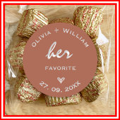 Verbrande Sinaasappel Boho Wedding Favors Hart Ronde Sticker