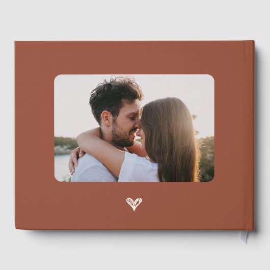 Verbrande Sinaasappel Boho Wildflowers Rustieke br Gastenboek (Achterkant)