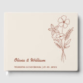 Verbrande Sinaasappel Boho Wildflowers Rustieke br Gastenboek (Voorkant)