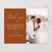 Verbrande Sinaasappel bruiloft minimalist bedankka (Voorkant)