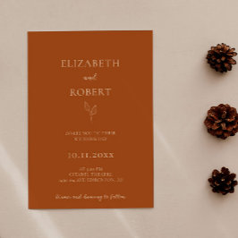 Verbrande Sinaasappel bruiloft terracotta eenvoudi Kaart