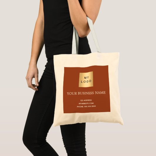 Verbrande sinaasappel business logo tote bag (Voorkant (product))