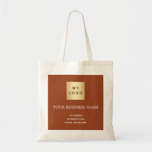 Verbrande sinaasappel business logo tote bag (Voorkant)