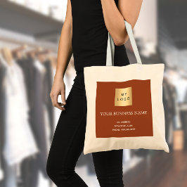 Verbrande sinaasappel business logo tote bag