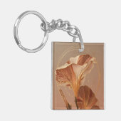 Verbrande Sinaasappel Calla Lelie Botanisch Sleutelhanger (Voorkant Links)