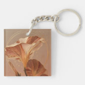 Verbrande Sinaasappel Calla Lelie Botanisch Sleutelhanger (Achterkant)