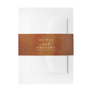 Verbrande Sinaasappel en Bourgogne Rode Waterverf Uitnodigingen Wikkel