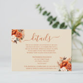 Verbrande Sinaasappel en Rust Bloemen Details Behu Kaart (Staand voorkant)