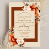 Verbrande Sinaasappel en Rust Bloemen met QR code Kaart