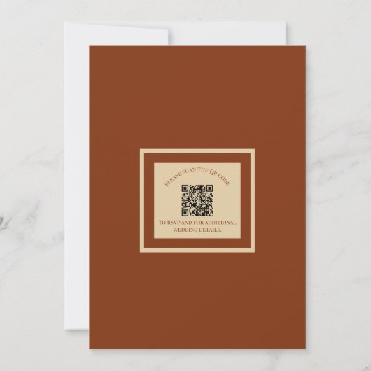 Verbrande Sinaasappel en Rust Bloemen met QR code Kaart (Achterkant)