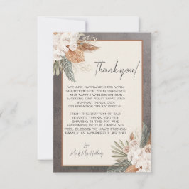 Verbrande Sinaasappel en Sage Green Wedding Dank u Bedankkaart