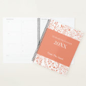 Verbrande Sinaasappel en Witte Bloemen Custom Plan Planner (Display)