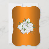 Verbrande Sinaasappel en witte rozen bruiloft Kaart (Achterkant)