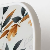 Verbrande Sinaasappel en witte veldbloem Monogram Pickleball Paddle (Links Detail)