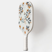 Verbrande Sinaasappel en witte veldbloem Monogram Pickleball Paddle (Links)