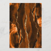 Verbrande Sinaasappel Gold Agate Script Wedding Menu (Achterkant)