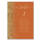 Verbrande Sinaasappel Gouden Glitter Bruiloft Kaart (Voorkant)