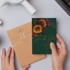 Verbrande Sinaasappel Groene Elegante Bruiloft Sav