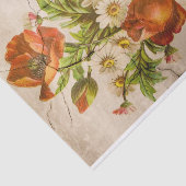 Verbrande Sinaasappel Grote Bloemen en Kleine Witt Tissuepapier (Detail)