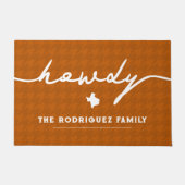 Verbrande Sinaasappel Howdy Houndstooth Deurmat (Voorkant)