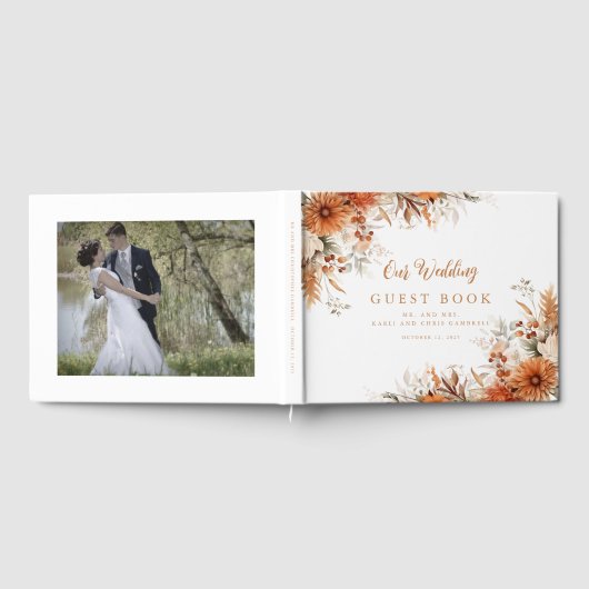 Verbrande Sinaasappel Kalligrafie Herfst Bloemenbr Gastenboek (Volledig)