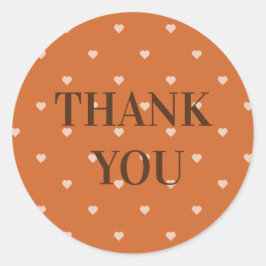 Verbrande Sinaasappel mini harten achtergrond dank Ronde Sticker