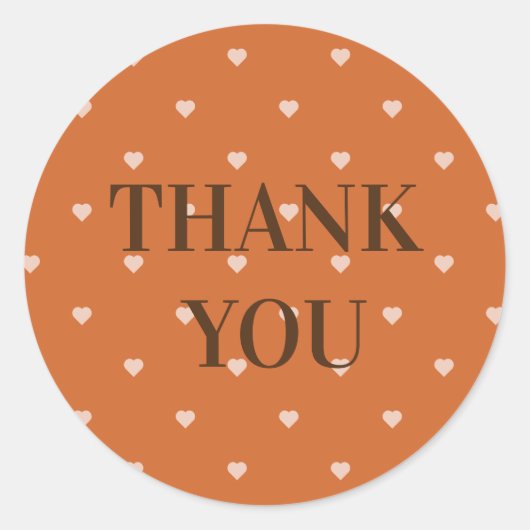 Verbrande Sinaasappel mini harten achtergrond dank Ronde Sticker (Voorkant)