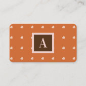 Verbrande Sinaasappel Mini Harten Achtergrond Mono Visitekaartje (Voorkant)