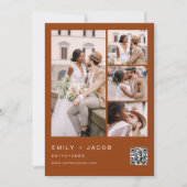 Verbrande Sinaasappel minimalistische foto QR code Kaart (Voorkant)