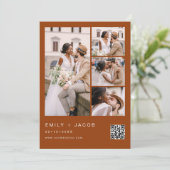 Verbrande Sinaasappel minimalistische foto QR code Kaart (Staand voorkant)