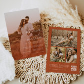 Verbrande Sinaasappel minimalistische foto QR code Kaart