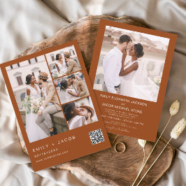 Verbrande Sinaasappel minimalistische foto QR code Kaart