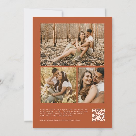 Verbrande Sinaasappel minimalistische foto QR code Kaart (Achterkant)