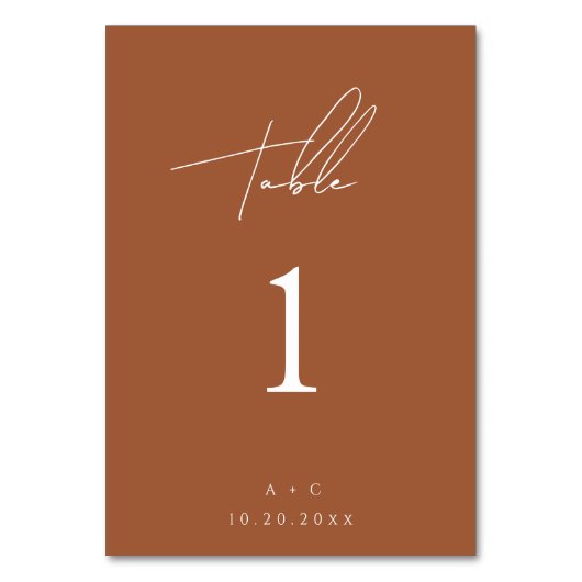 Verbrande Sinaasappel minimalistische moderne brui Kaart (Voorkant)