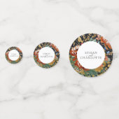 Verbrande Sinaasappel pioen bloemenschilderij goud Confetti (Voorkanten)