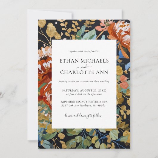 Verbrande Sinaasappel pioen bloemenschilderij QR C Kaart (Voorkant)