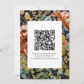 Verbrande Sinaasappel pioen bloemenschilderij QR C Kaart (Achterkant)
