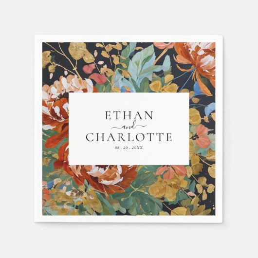 Verbrande Sinaasappel pioenen Bloemenschilderij Go Servet (Voorkant)