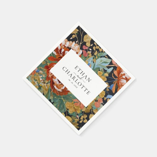 Verbrande Sinaasappel pioenen Bloemenschilderij Go Servet (Hoek)