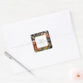 Verbrande Sinaasappel pioenen Bloemenschilderij Go Vierkante Sticker (Envelop)