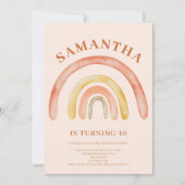 Verbrande Sinaasappel Retro Boho Regenboog 10e Ver Kaart (Voorkant)