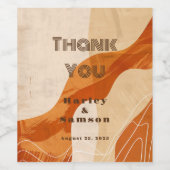 Verbrande sinaasappel retro bruiloft wijn etiket (Enkel label)