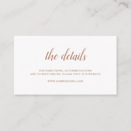 Verbrande Sinaasappel Roest Terracotta Elegant Bru Informatiekaartje