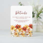 Verbrande Sinaasappel Rust Bloemen Vallen Bruiloft Informatiekaartje (Staand voorkant)